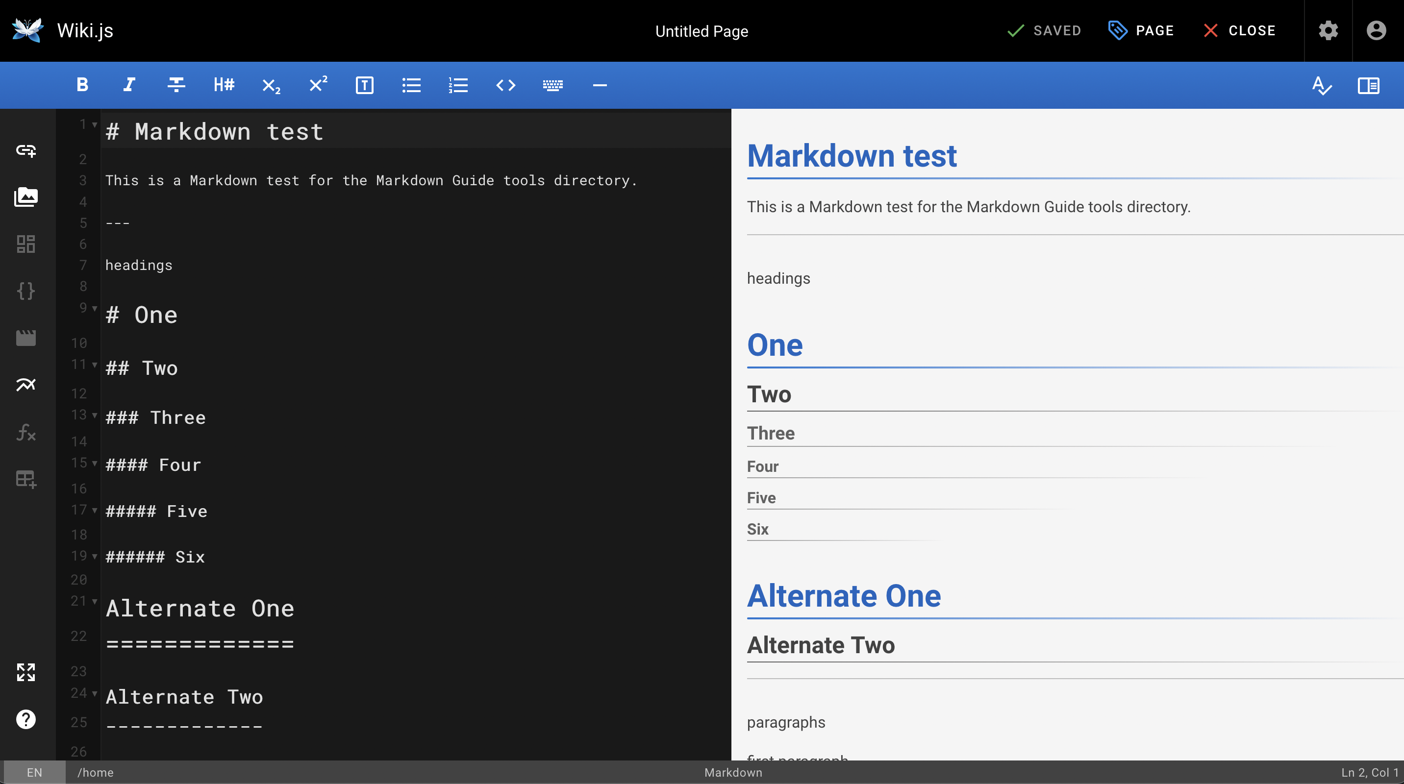 Wiki.js Markdown 应用