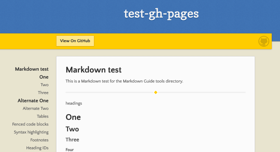 GitHub Pages 网站示例
